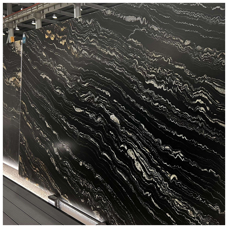 Brazilian Black and Gold Tropical Storm Quartzite Slabs