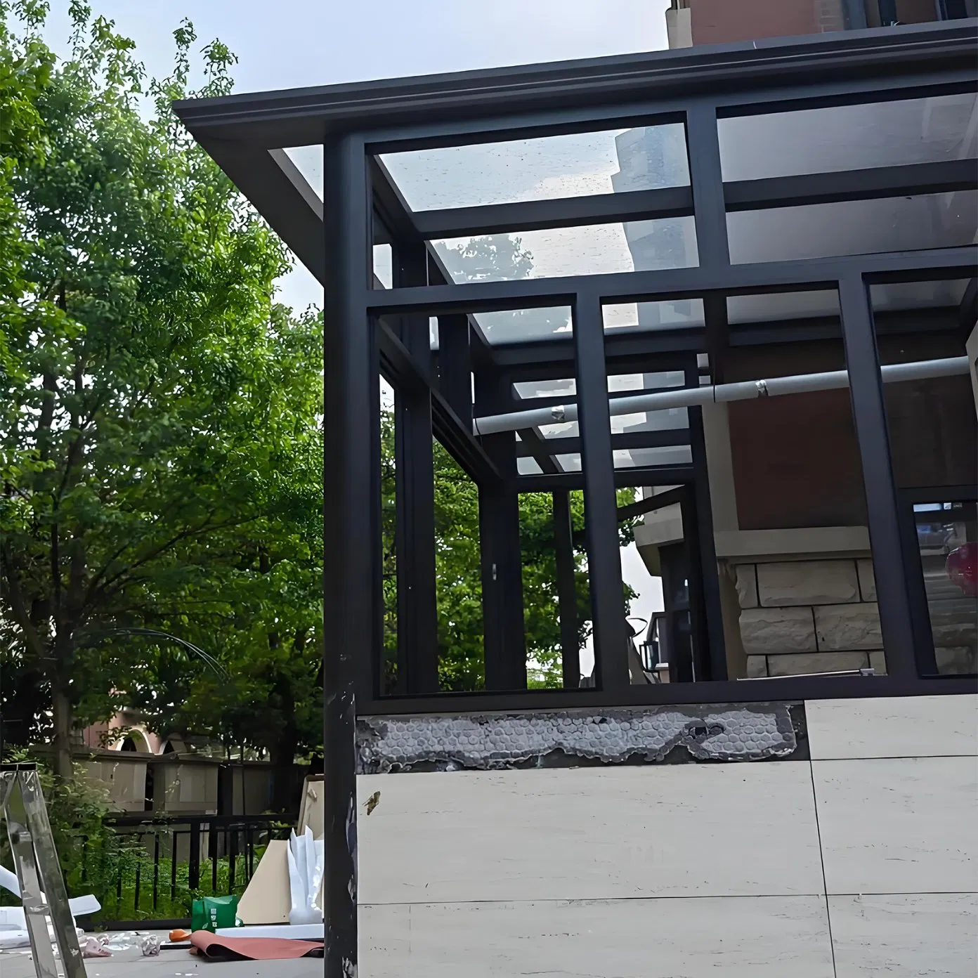 Tempered Glass Roof Aluminum Sunroom for Villa Garden Courtyard Terrace