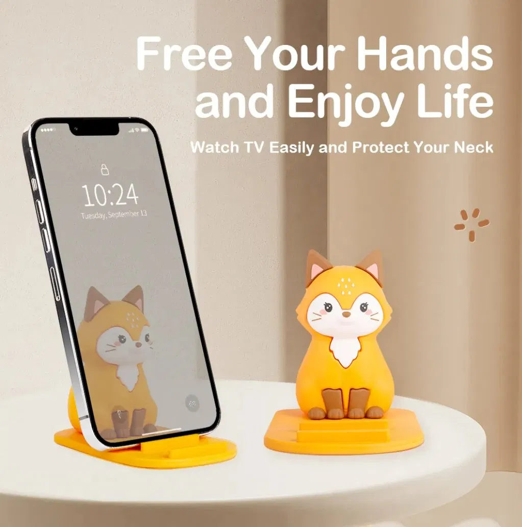 Desk Cartoon Fox Phone Stand Adjustable Cell Phone Animal Phone Holder