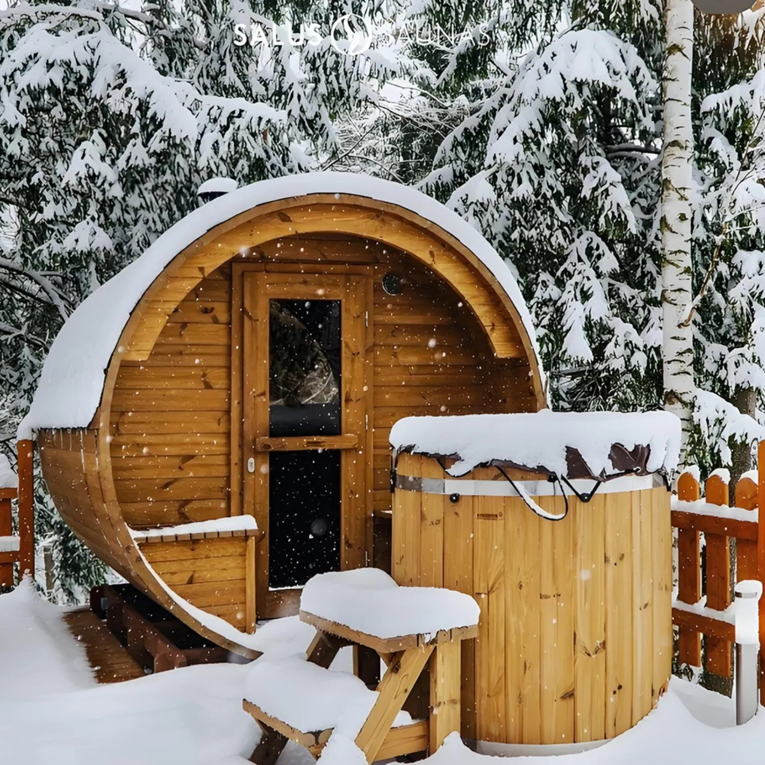 Бочка-сауна из красного кедра Boda с печью