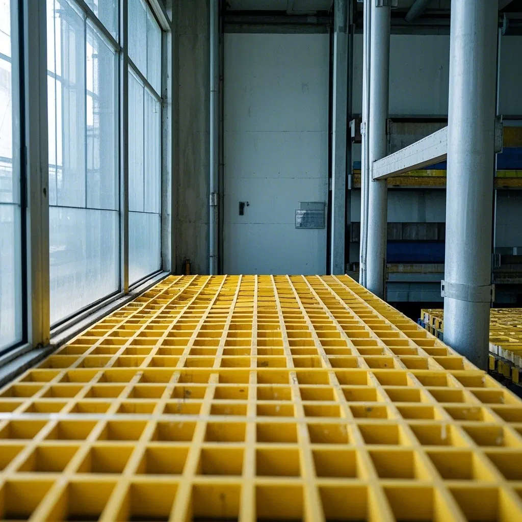 Textured Non-Slip Surface Heavy Traffic Area Fiberglass Grille