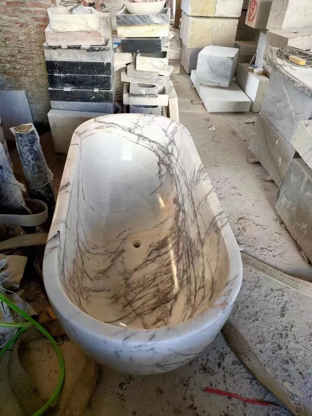 Bianco Carrara White/Marble/Granite Stone Sink Bathroom Corner Bathtub Soaking Bath/Tub