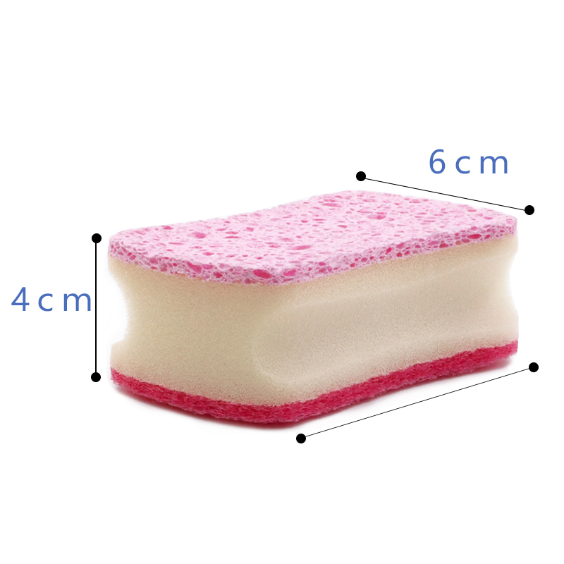 Natural Cellulose Thick Sponge Scouring Pad to Clean Greasy Dirt