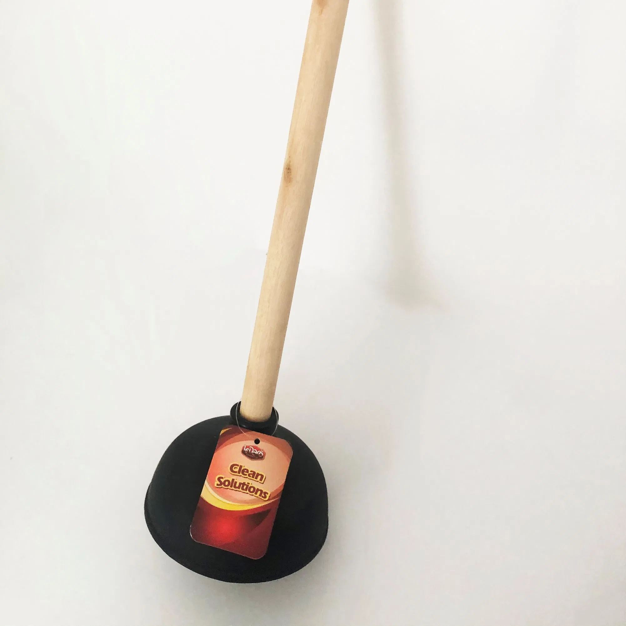 Heavy Duty Force Cup Rubber Toilet Plunger with a Long Wooden Handle to Fix Clogged Toilets and Drains Supply