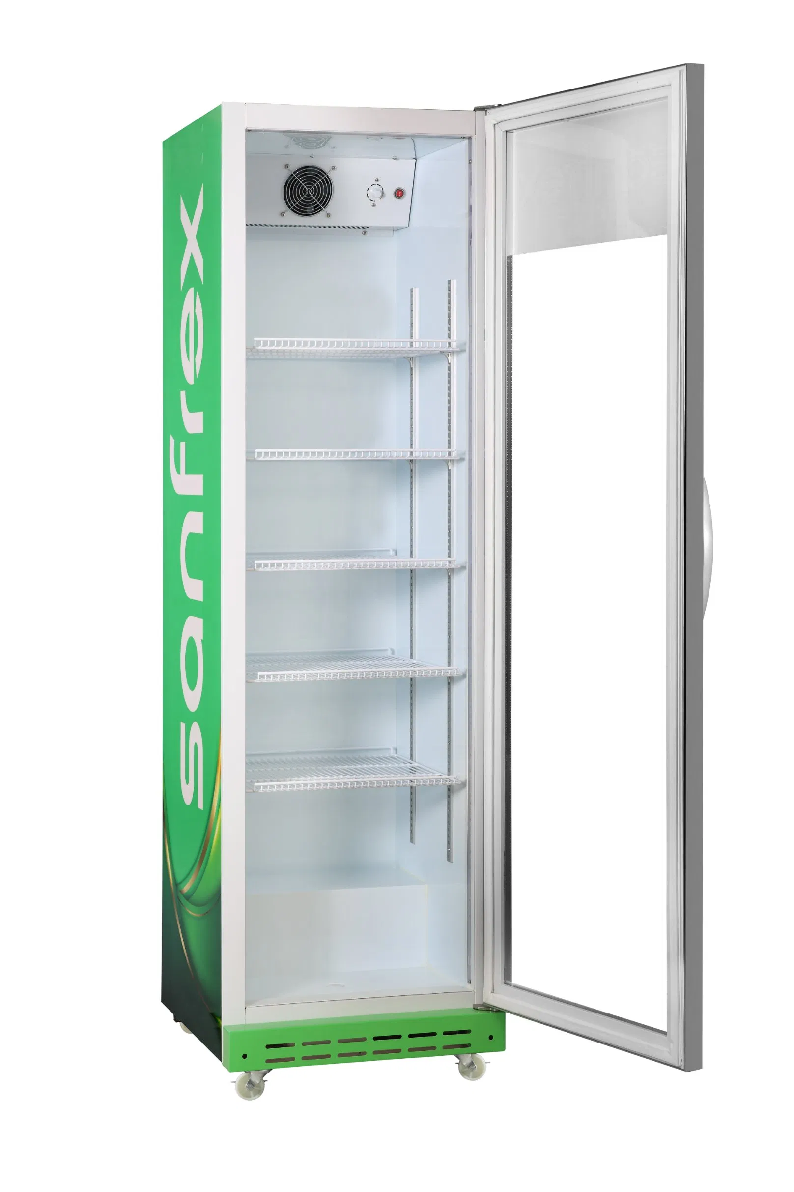 Foshan Commercial Single Glass Door Cold Drink Display Freezer