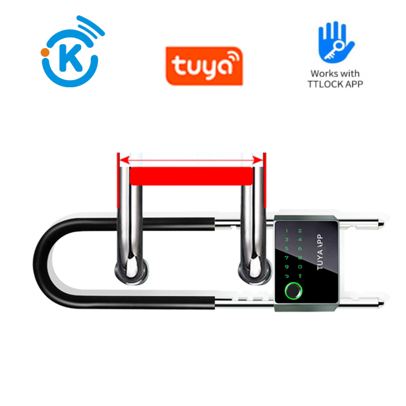Ttlock APP Bluetooth Fingerprint Key Padlock for Motorcycle and Glass Door