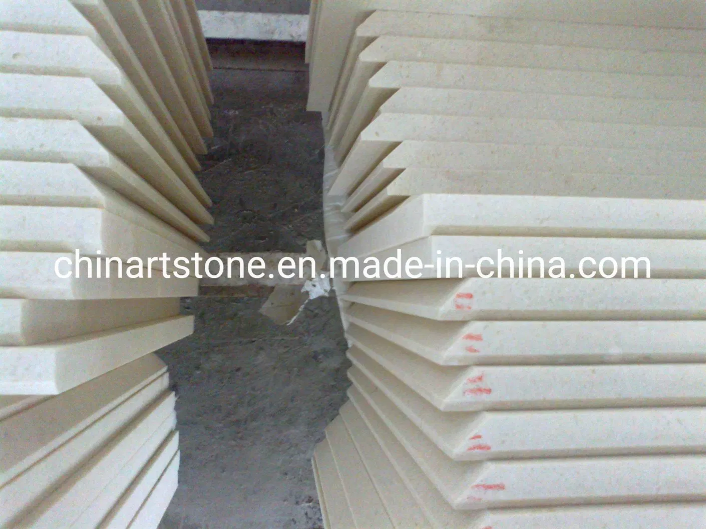 Pinta Cream/White Limestone Marble Slab for Villa Wall Tile
