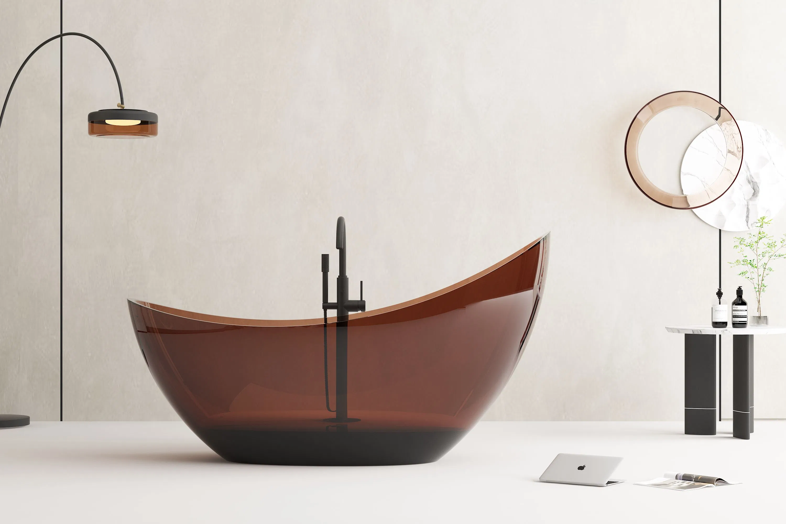 Прозрачная акриловая ванна с гидромассажем