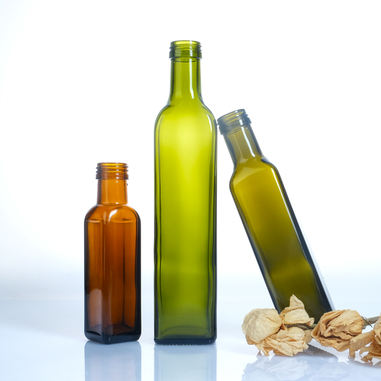 Premium Green Glass Olive Oil Bottles with Secure Lid2.