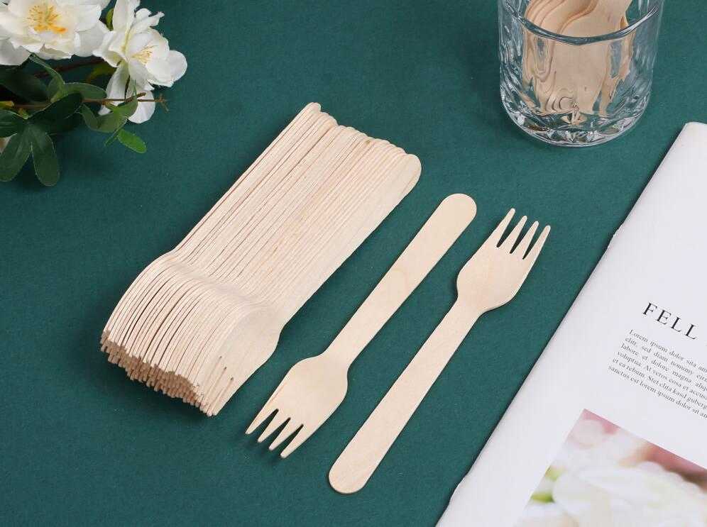 Best Disposable Bamboo Kitchen Cutlery Sets Fork and Knife