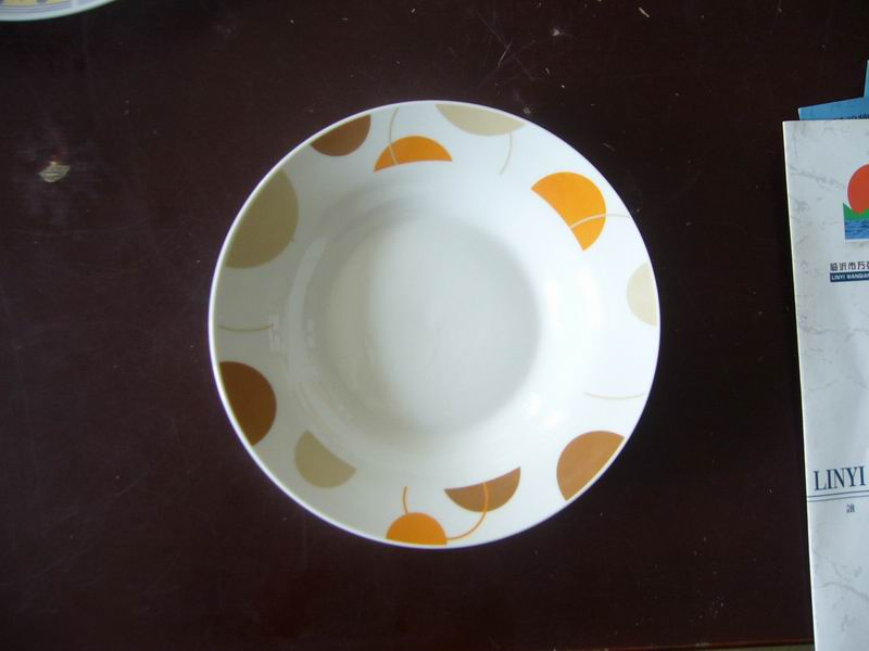 8"Side Flower Soup Plat Tableware Ceramics Porcelainware