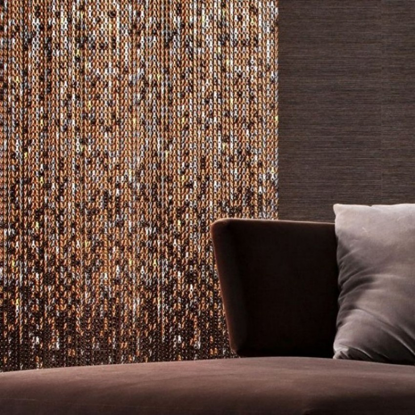 Modern Aluminum Chain Link Metal Curtain Wall and Facade Mesh Panels for Architectural Interior Design