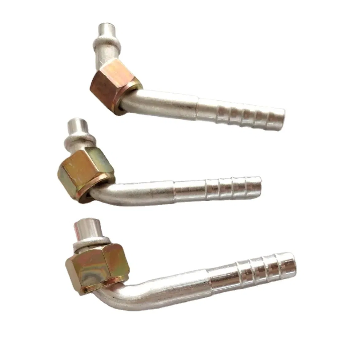 Алюминиевый сквозной фитинг 5/8" с резьбой #10 и штуцером под шланг