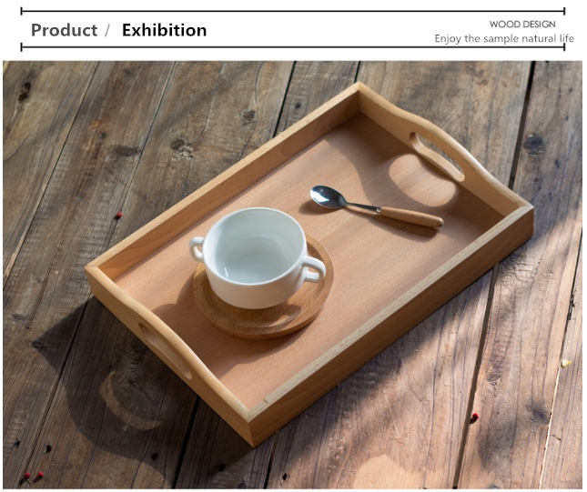 Tray for Wooden Plate & Bamboo Tray with Handles Kitchen