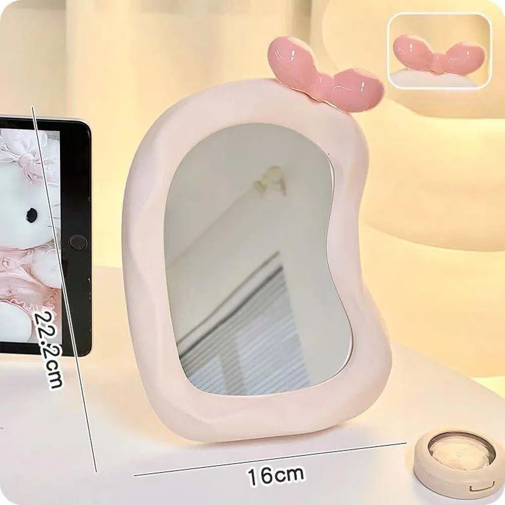 Hot Selling Modern Style Foldable Candy Color Irregular Shape Desktop Makeup Mirror