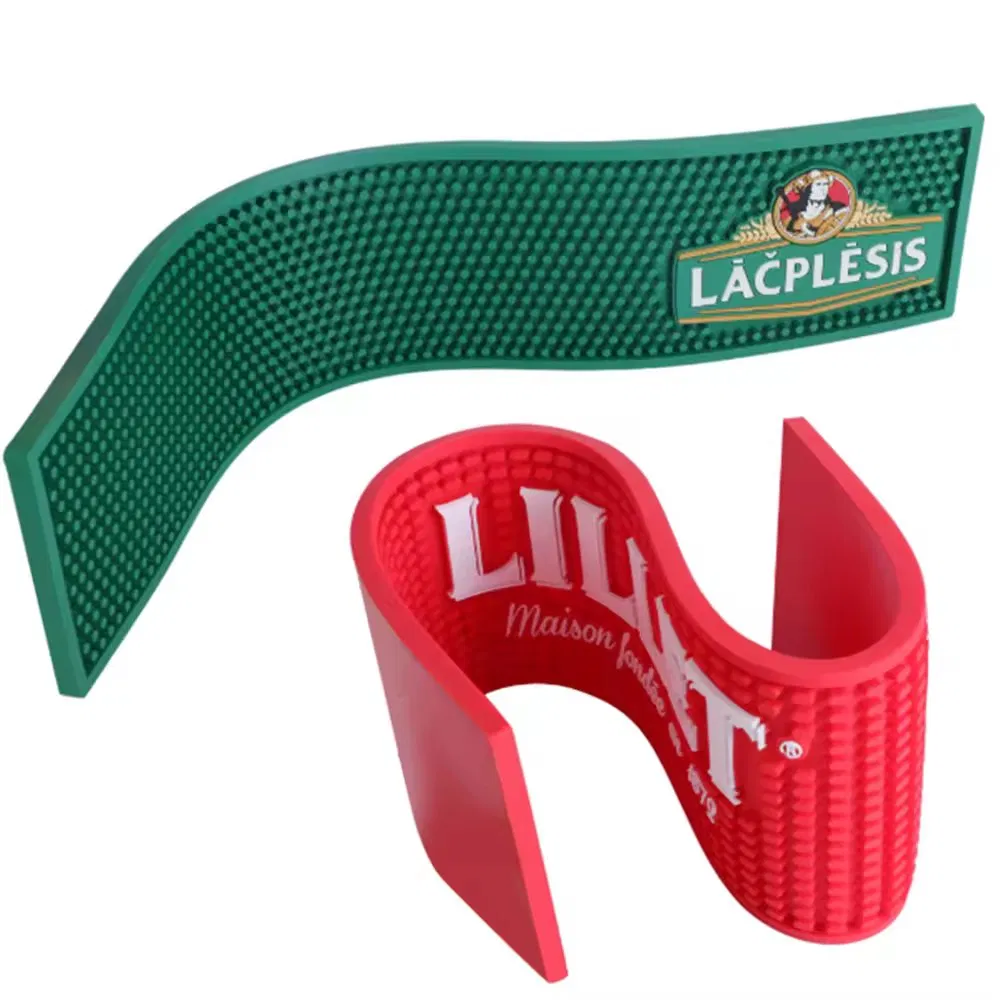 OEM Logo Soft PVC Custom Red Black Blue Rubber Bar Mat Bar Drip Beer Rail Mats Bar Runner for Ben Alder Krupik Popov Shustov Old St Andrews