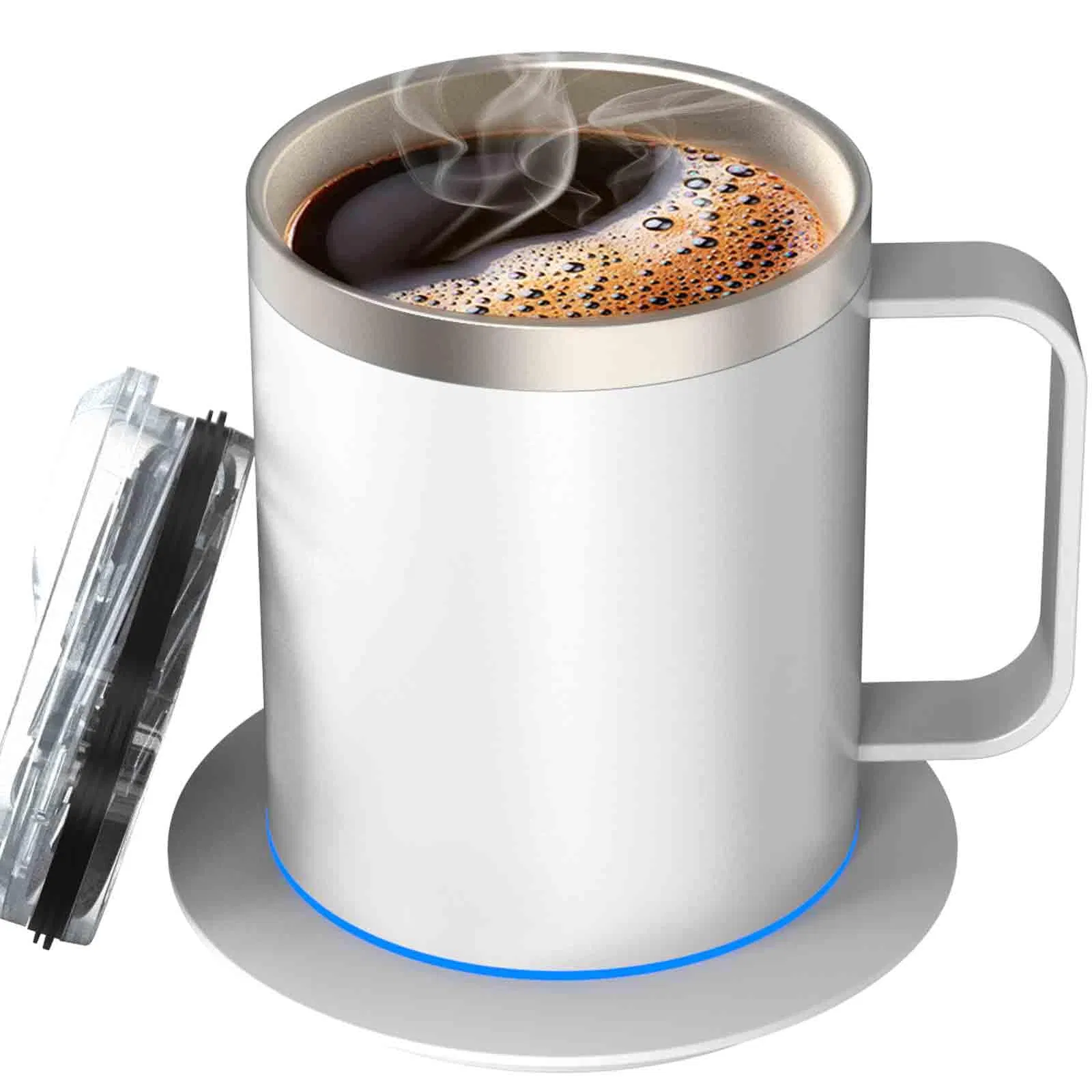 Heating Mug with Double-Layer 18/8 Stainless Steel Smart Heated Coffee Mug