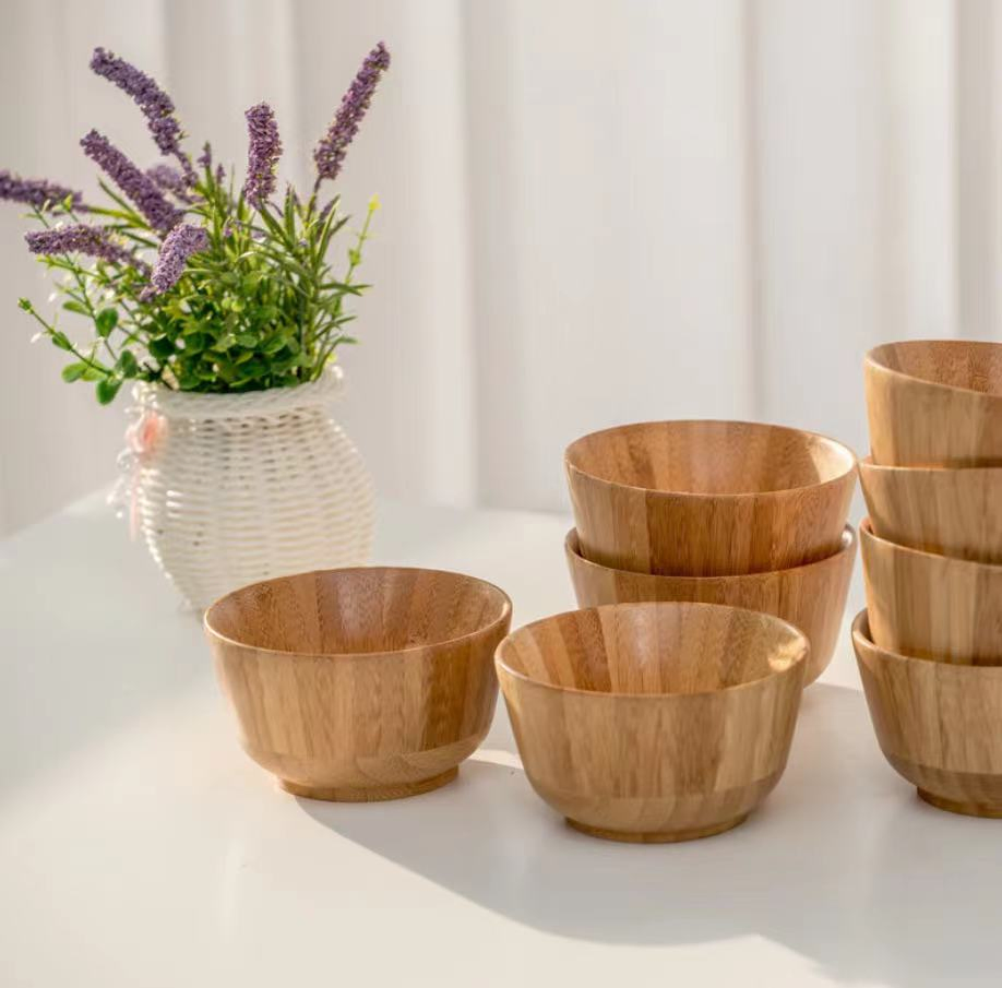 Eco-Friendly Bamboo Bowl Bamboo Wood Cutlery Anti-Drop