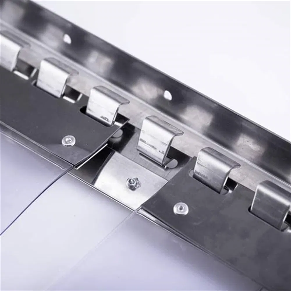 PVC Strip Door Mounting Hardware EU/Cn Style Hanger Rail and Clamp 200mm