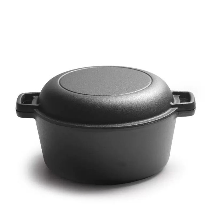 High Demand Cast Iron Dutch Oven with Combo Lid for Daily Use