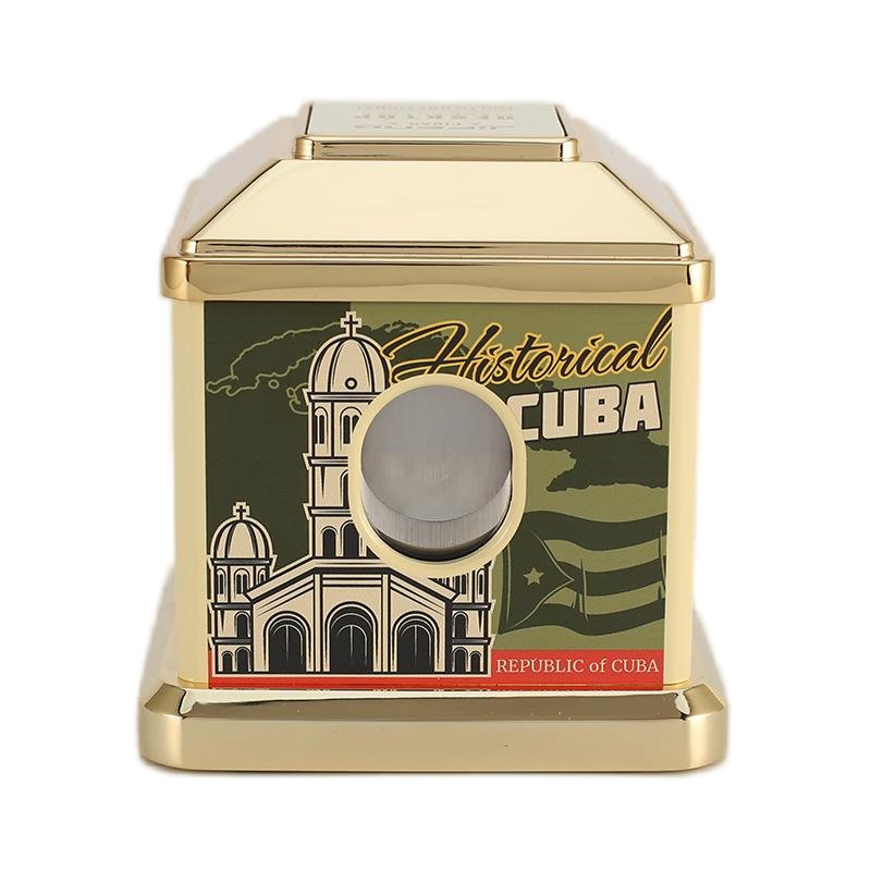 Cuba Beautiful Lady Design Square Metal Custom Table Top Cigar Cutter