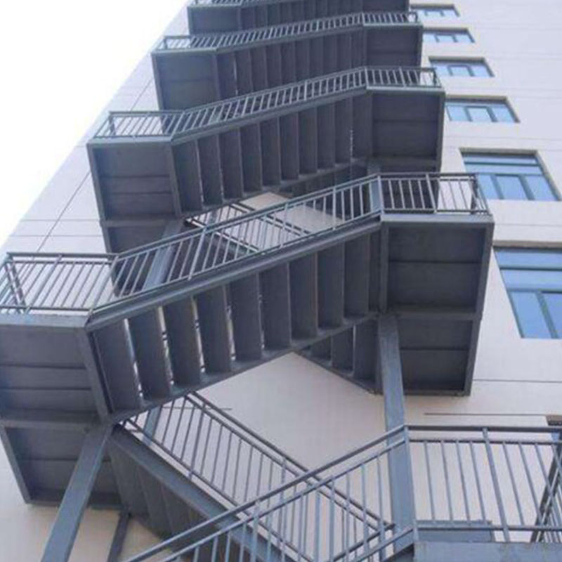 Indoor Spiral Metal Straight Prefabricated Staircase Steel Structure