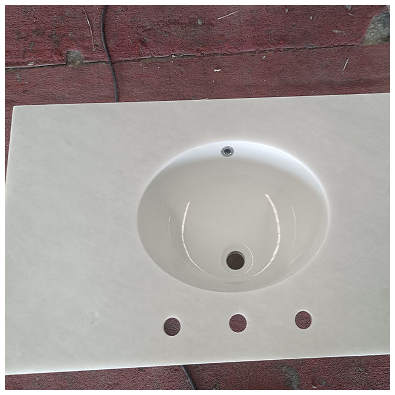 Pure White Marble Single Sink Vanity Tops