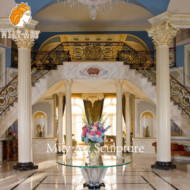 Custom Home Decoration Hand Carved Marble Pillar