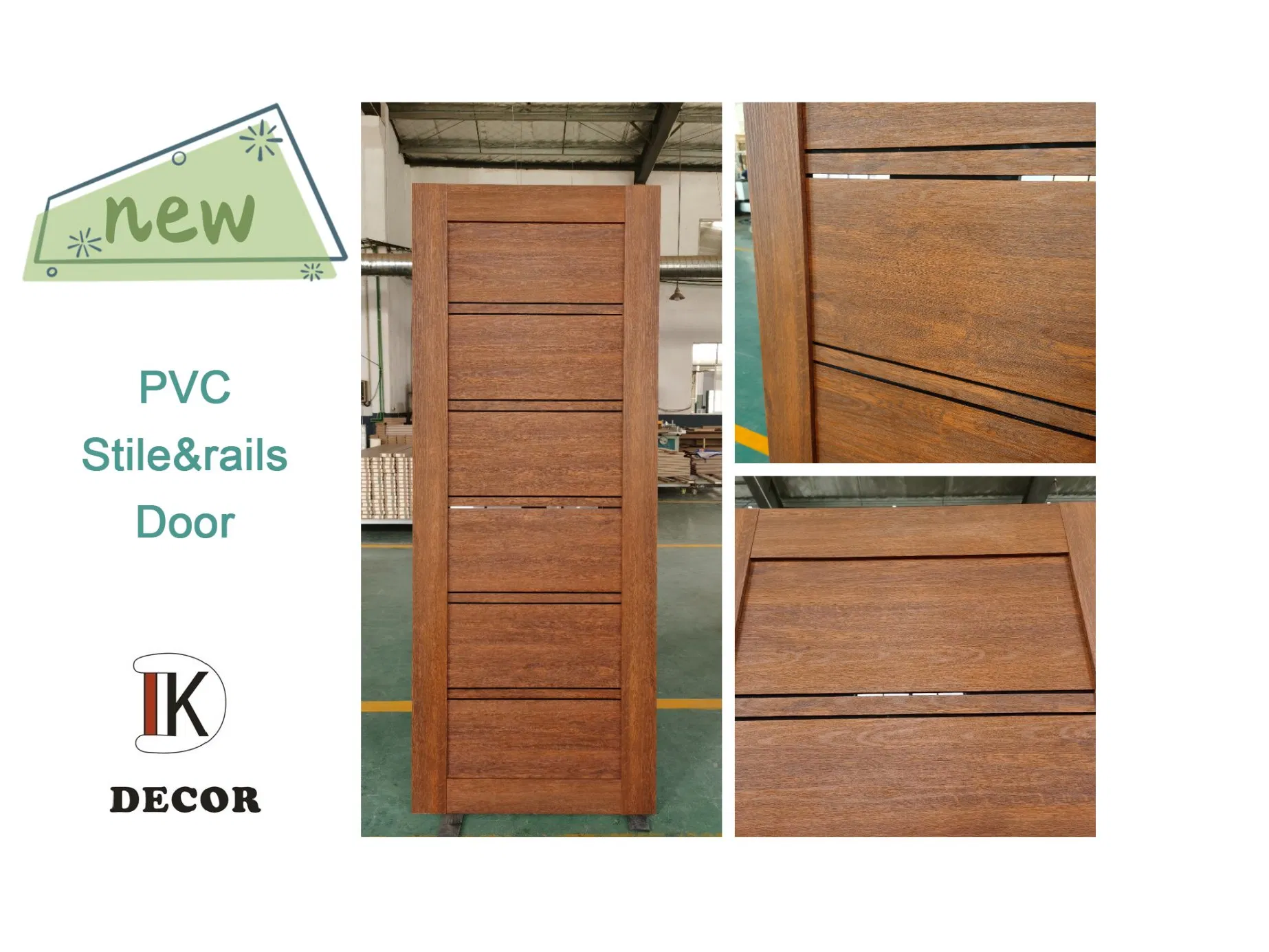 Cheap Decorative Panel Models Interior PVC Door with Hardware