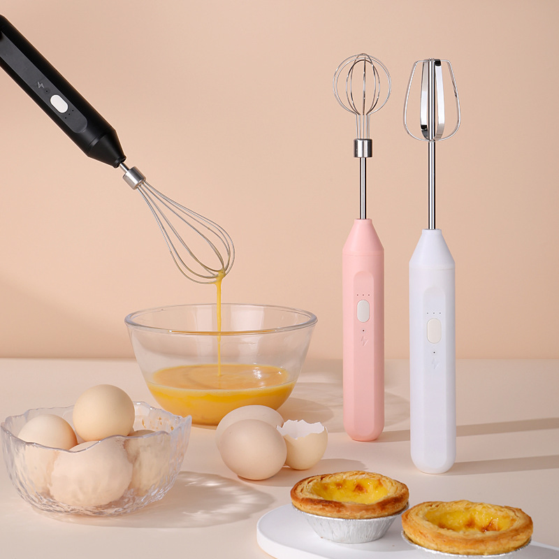 Rechargeable Milk Frother Handheld Coffee Frother Handheld Rechargeable with Charging Stand Wall-Mounted Bracket Milk Foam Maker