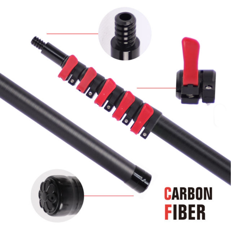3K Twill Weave Carbon Fiber Water Fed Pole Telescopic Window Cleaning Pole