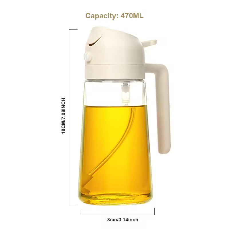 Oil Sprayer for Cooking Kitchen Salad Barbecue 16oz 2 in 1 Oil Sprayer Bottle Olive Oil Dispenser Bottle Olive Oil Sprayer Pump