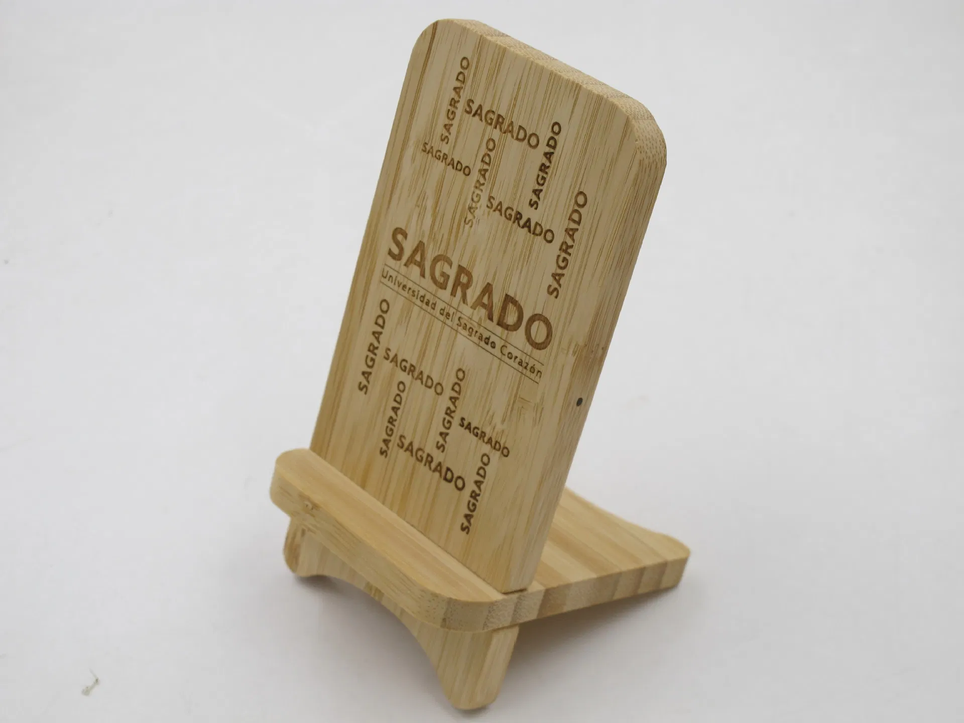 15W Detachable Bamboo and Wood Wireless Charging Phone Stand Vertical Wood and Bamboo Single and Dual Coil Wireless Charger