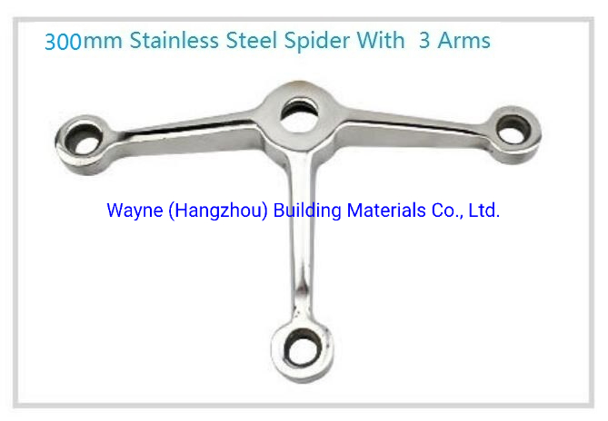 300mm Stainless Steel Glass Spider with 3 Arms; Glass Fitting Hardware, Point-Fixed Curtain Wall Hardware with High Quality and Best Price