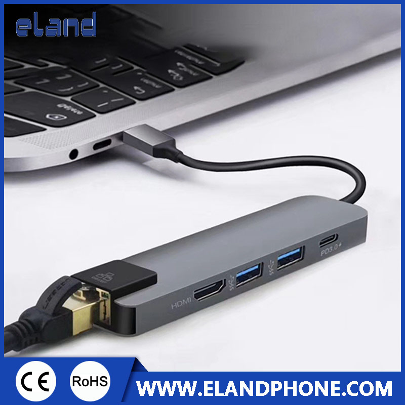 5 in 1 Type C to HD+2USB+Pd+RJ45