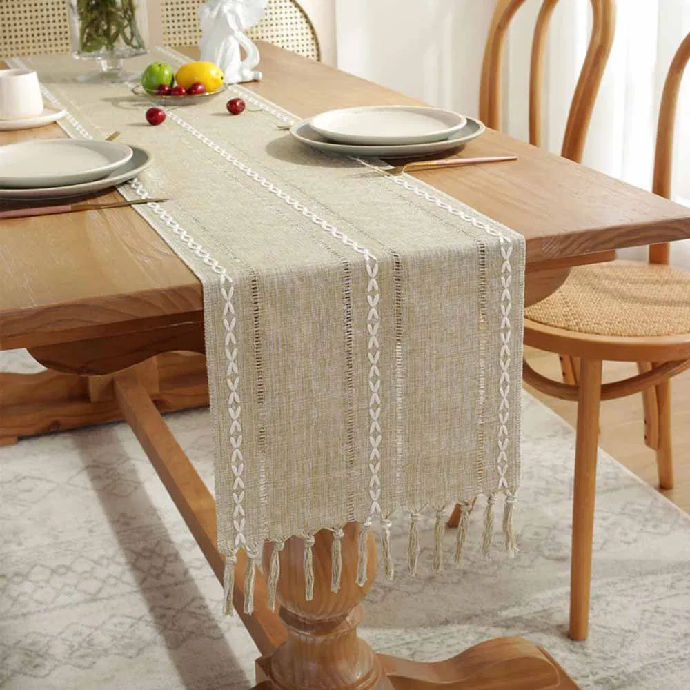 Traditional Home Decor Tassel Table Runner