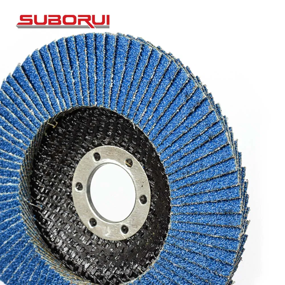 Suborui Wholesale 115mm 125*22mm Alumina Oxide Zirconia Calcined Ceramic Abrasive Flap Disc Wheel for Angle Grinder Polishing