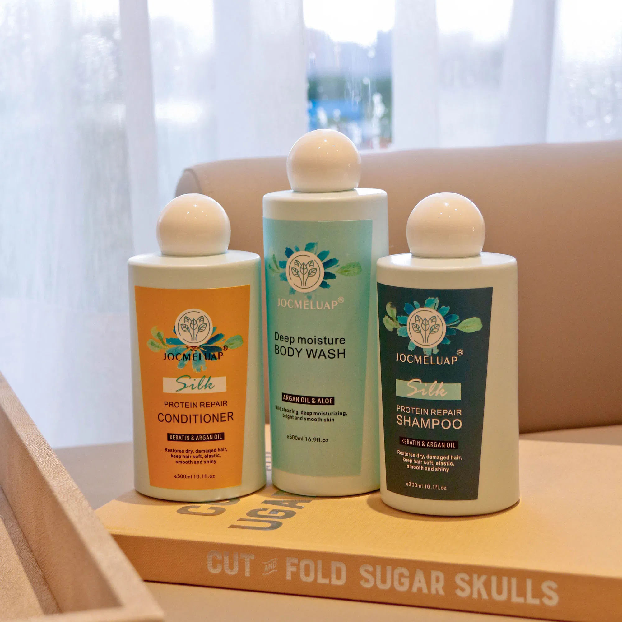 Wholesale Hair Products Natural Organic Nourish and Shine Hair Shampoo Shower Gel and Conditioner Set