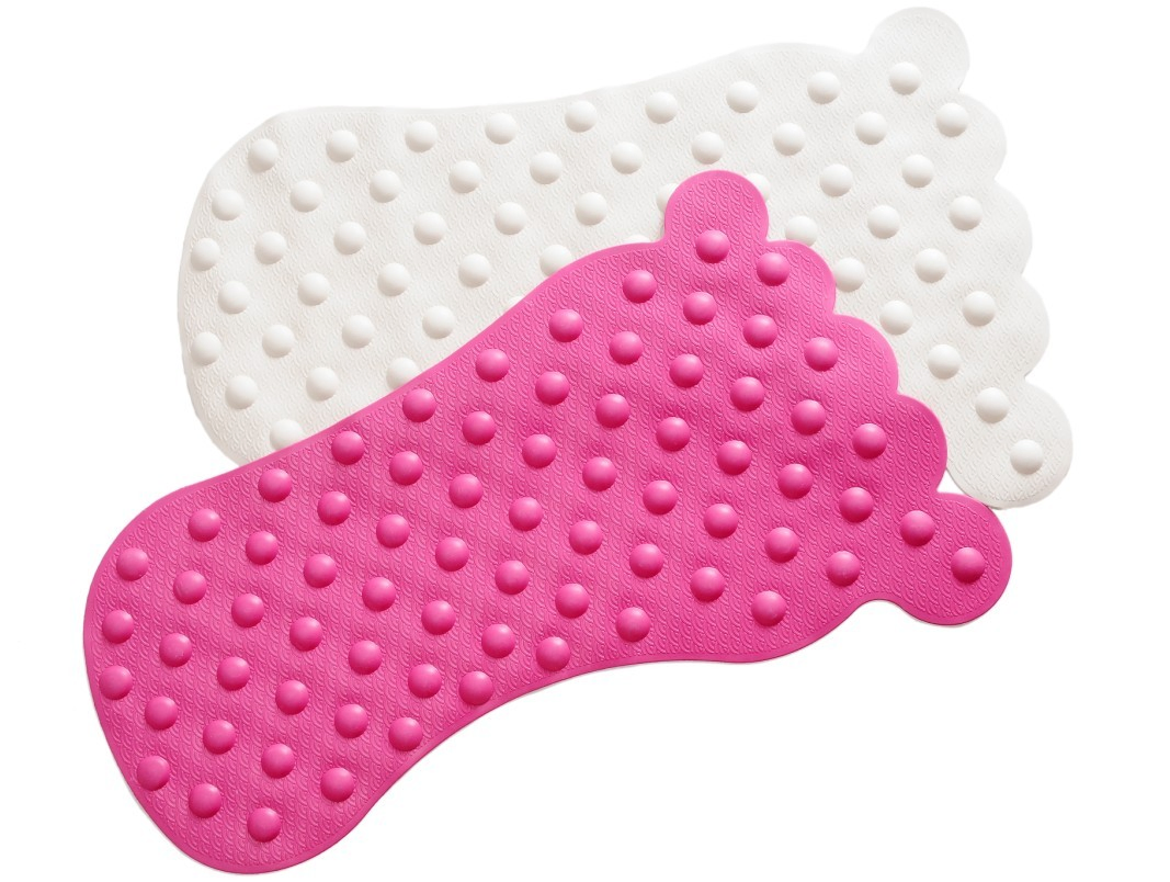 Non Slip Natural and Silicone Rubber Shower Bath Mat with Disks