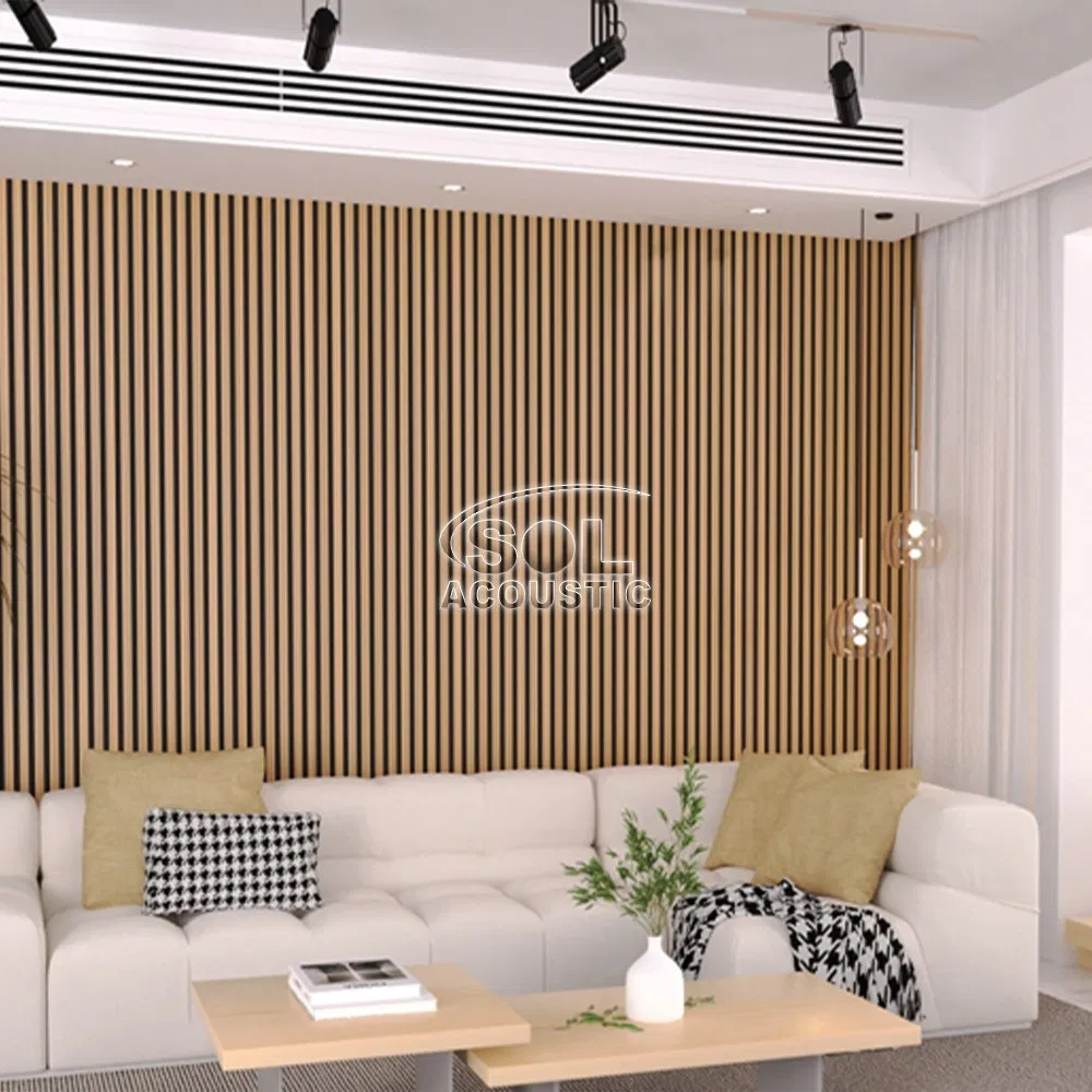 Sol Acoustic Soundproof Wall MDF Akupanel Wood Slatted Wall Felt Panels