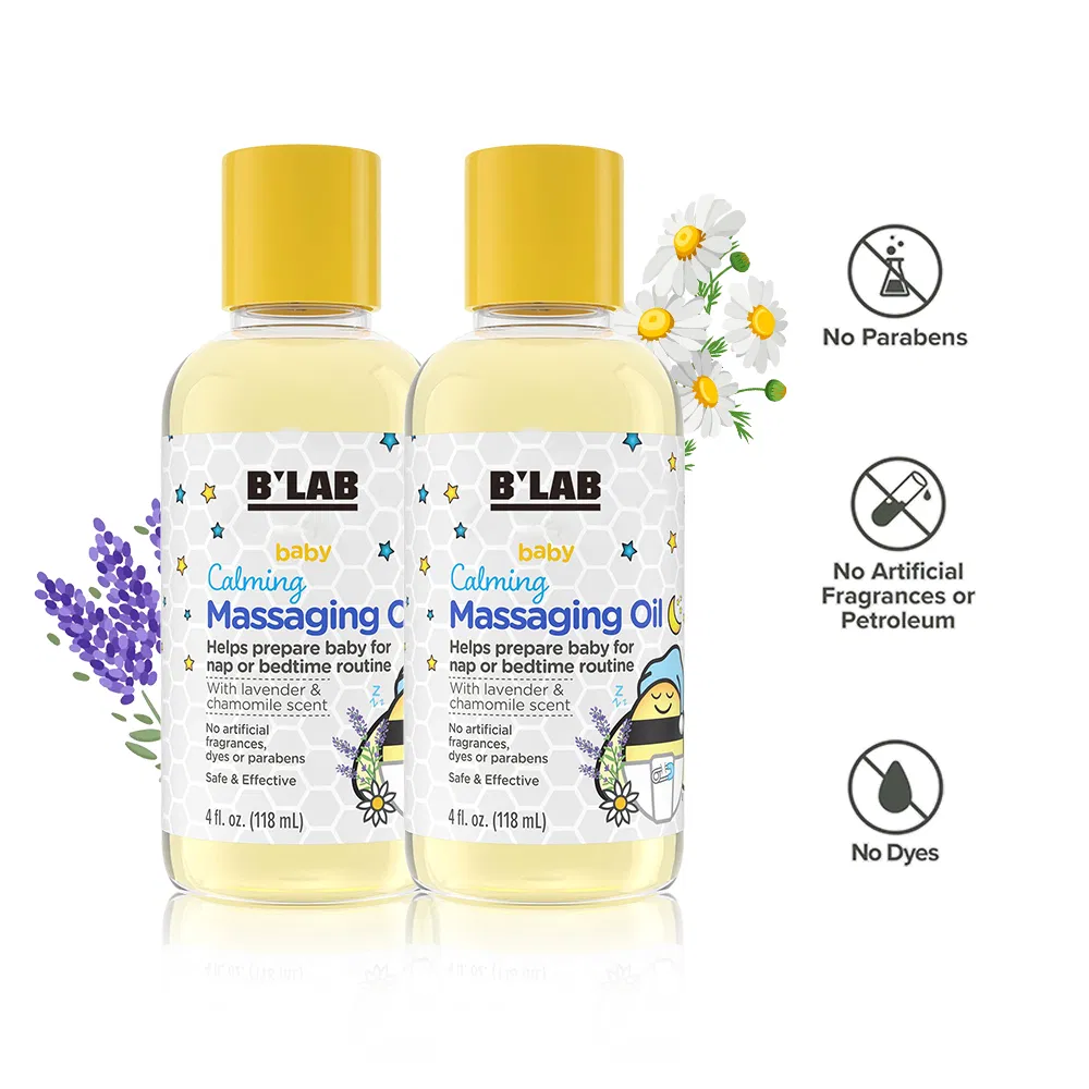 Chamomile and Lavender Baby Calming Massage Oil with Sensitive Skin in Mind