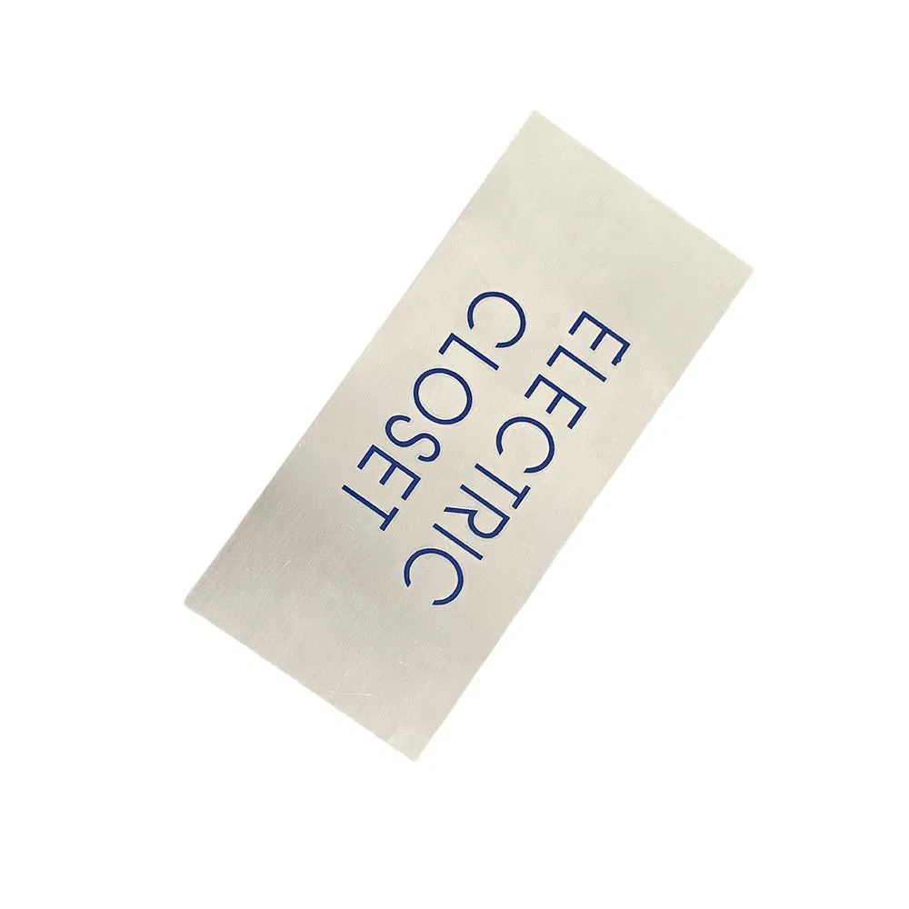 Industrial Metal Nameplate Sign, Brushed Stainless Steel Engraved Logo Plate