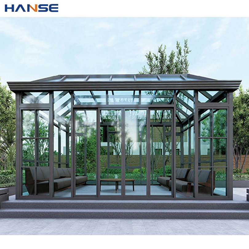Foshan Low Price Outdoor Garden Sunrooms Waterproof Sun Protection Free Standing Glass Sunrooms with Aluminium for Villa