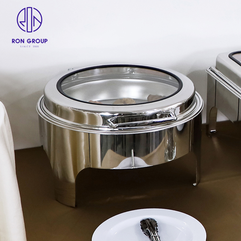 Wholesales Price Stainless Steel Dining Round Buffet Stove Food Warmer Pot for Hotel Restaurant Party