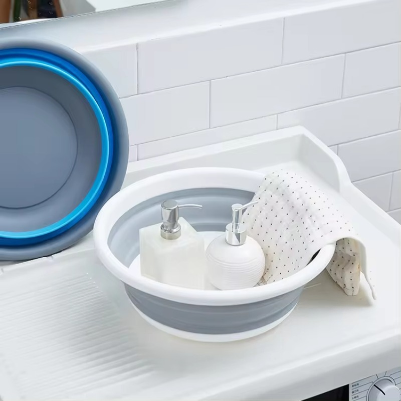 Multifunctional Foldable Sink Two Colors Reinforced Various Scenes Applicable Plastic Basin
