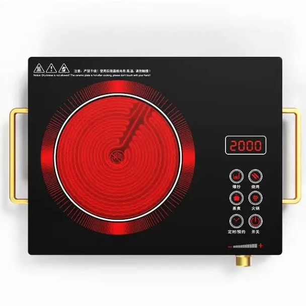 Efficient Electric Cooktop with Touch Operation and Ceramic Cookware