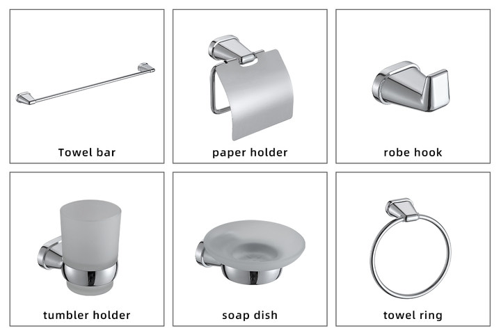 Bathroom Accessories Shower Tempered Glass Wall Mounted Single Tier Glass Shelf