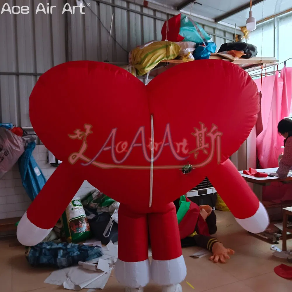 2.5mh Inflatable Heart Dress up Valentine's Day Love Cartoon Costume for Holiday or Wedding Decor