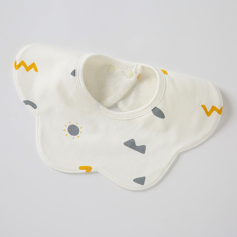 Waterproof Cotton Towel Newborn Snap Button Cartoon Baby Goods Bibs