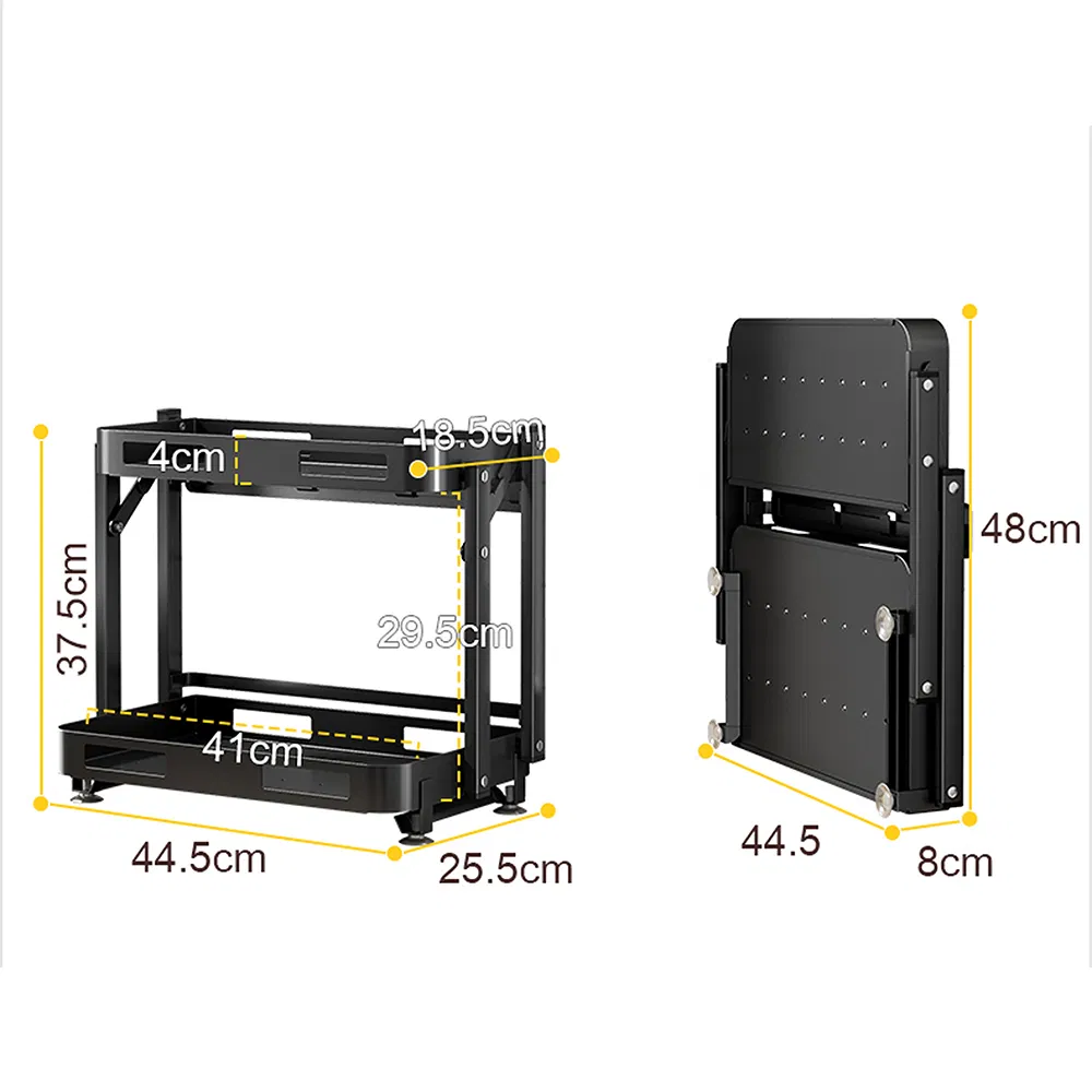 Настенная металлическая полка для специй черная